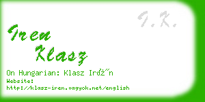 iren klasz business card
